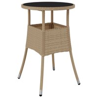 3-delige Tuinset met kussens poly rattan en glas beige 8721102491139 4