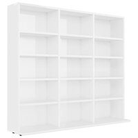Cd-kast 102x23x89,5 cm bewerkt hout hoogglans wit 8719883914954 2