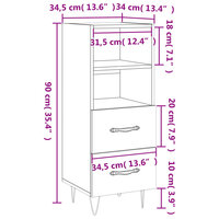 Dressoir 34,5x34x90 cm bewerkt hout betongrijs 8720845868352 12