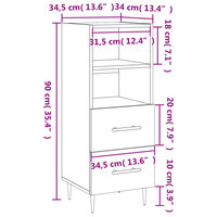 Dressoir 34,5x34x90 cm bewerkt hout betongrijs 8720845868277 12
