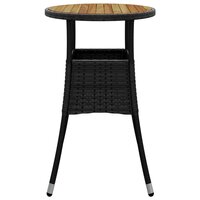 Tuintafel &Oslash;60x75 cm acaciahout en poly rattan zwart 8720286089798 4