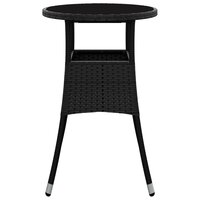 Tuintafel &Oslash;60x75 cm gehard glas en poly rattan zwart 8720286089750 3