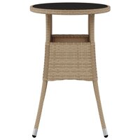Tuintafel &Oslash;60x75 cm gehard glas en poly rattan beige 8720286089781 3