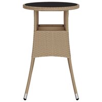 Tuintafel &Oslash;60x75 cm gehard glas en poly rattan beige 8720286089781 4