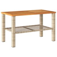 Tuintafel 70x38x42 cm poly rattan en acaciahout beige 8721012308084 2
