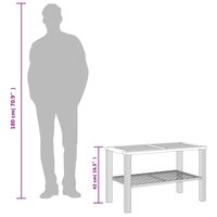 Tuintafel 70x38x42 cm poly rattan en acaciahout beige 8721012308084 9