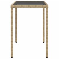 Tuintafel met glazen blad 115x54x74 cm poly rattan beige 8721012236493 5