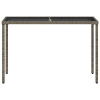 Tuintafel met glazen blad 115x54x74 cm poly rattan grijs 8721012236479 4