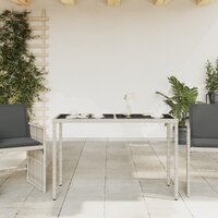 Tuintafel met glazen blad 115x54x74 cm poly rattan lichtgrijs 8721012236530 3