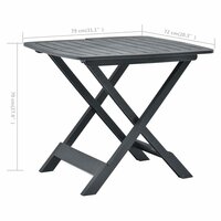Tuintafel inklapbaar 79x72x70 cm kunststof antraciet 8719883859750 6