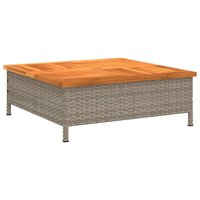 Tuintafel 70x70x25 cm poly rattan en acaciahout grijs 8721102642494 2