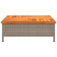 Tuintafel 70x70x25 cm poly rattan en acaciahout grijs 8721102642494 5