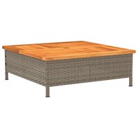 Tuintafel 70x70x25 cm poly rattan en acaciahout grijs 8721102642494 7