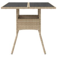 Tuintafel met glazen blad 80x80x75 cm poly rattan beige 8721012264496 4