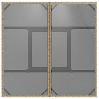 Tuintafel met glazen blad 80x80x75 cm poly rattan beige 8721012264496 7