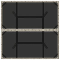 Tuintafel met glazen blad 80x80x75 cm poly rattan lichtgrijs 8721012451452 8