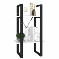 Boekenkast met 2 schappen 40x30x70 cm bewerkt hout wit 8720286566978 3