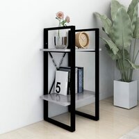 Boekenkast met 2 schappen 40x30x70 cm bewerkt hout betongrijs 8720286567012 3