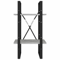 Boekenkast met 2 schappen 40x30x70 cm bewerkt hout betongrijs 8720286567012 5