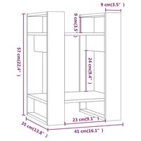 Boekenkast/kamerscherm 41x35x57 cm massief grenenhout grijs 8720286904947 8