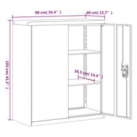 Archiefkast 90x40x105 cm staal antracietkleurig 8720845889616 10