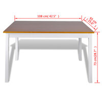 5-delige Eethoek bruin en wit 8718475863984 5