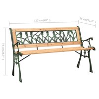 Tuinbank 122 cm gietijzer en massief vurenhout 8720286106952 6