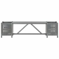Tuinbank met 2 plantenbakken 150 cm massief acaciahout grijs 8720286113424 2