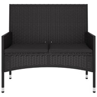 Tuinbank 2-zits met kussens poly rattan zwart 8720845654085 3
