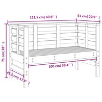 Tuinbankje 111,5x53x71 cm massief grenenhout wit 8720845808969 9