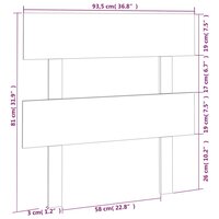 Hoofdbord 93,5x3x81 cm massief grenenhout grijs 8720287009337 6
