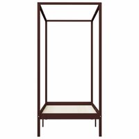 Hemelbedframe massief grenenhout donkerbruin 90x200 cm 8719883677514 4