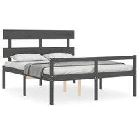 Seniorenbed met hoofdbord massief hout grijs 8720845405281 2