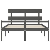 Seniorenbed met hoofdbord massief hout grijs 8720845405281 6