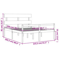Seniorenbed met hoofdbord massief hout grijs 8720845405281 12
