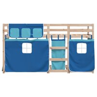 Stapelbed met gordijnen 80x200 cm massief grenenhout blauw 8721102689390 5