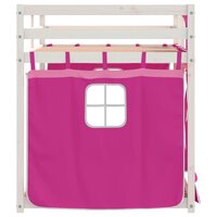 Stapelbed met gordijnen 75x190 cm grenenhout roze 8721102689550 6