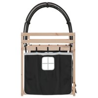 Stapelbed met gordijnen 80x200 cm grenenhout wit en zwart 8721102690280 6