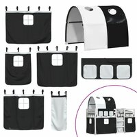 Stapelbed met gordijnen 80x200 cm grenenhout wit en zwart 8721102690310 10