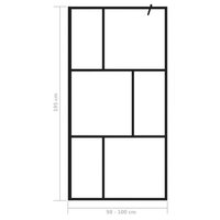 Inloopdouchewand 100x195 cm gehard glas zwart 8720286288641 7