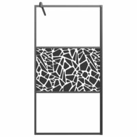 Inloopdouchewand met stenenmotief 100x195 cm ESG-glas zwart 8720286933329 3