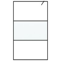 Inloopdouchewand 115x195 cm halfmat ESG-glas zwart 8720287052050 3