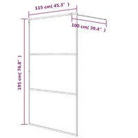 Inloopdouchewand 115x195 cm halfmat ESG-glas zwart 8720287052050 7