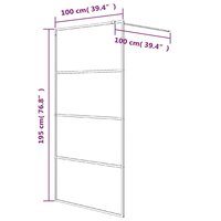 Inloopdouchewand 100x195 cm halfmat ESG-glas zwart 8720287052241 7