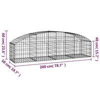 Schanskorf gewelfd 200x50x40/60 cm gegalvaniseerd ijzer 8720845651350 5