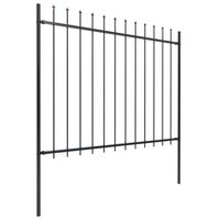 Tuinhek met speren bovenkant 1,7x1,5 m staal zwart 8719883586946 2