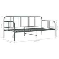 Slaapbankframe metaal grijs 90x200 cm 8720286162507 8