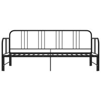 Slaapbankframe uittrekbaar metaal zwart 90x200 cm 8720286162514 3