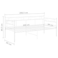 Slaapbankframe metaal wit 90x200 cm 8720286195642 8
