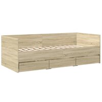 Slaapbank met lades 75x190 cm bewerkt hout sonoma eikenkleurig 8721102624872 2
